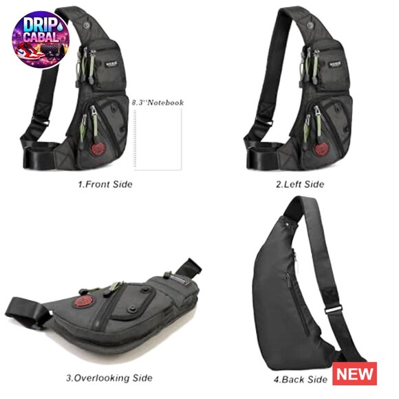 Water-Resistant Nylon Sling Bag Crossbody Backpack Daypack main image 6